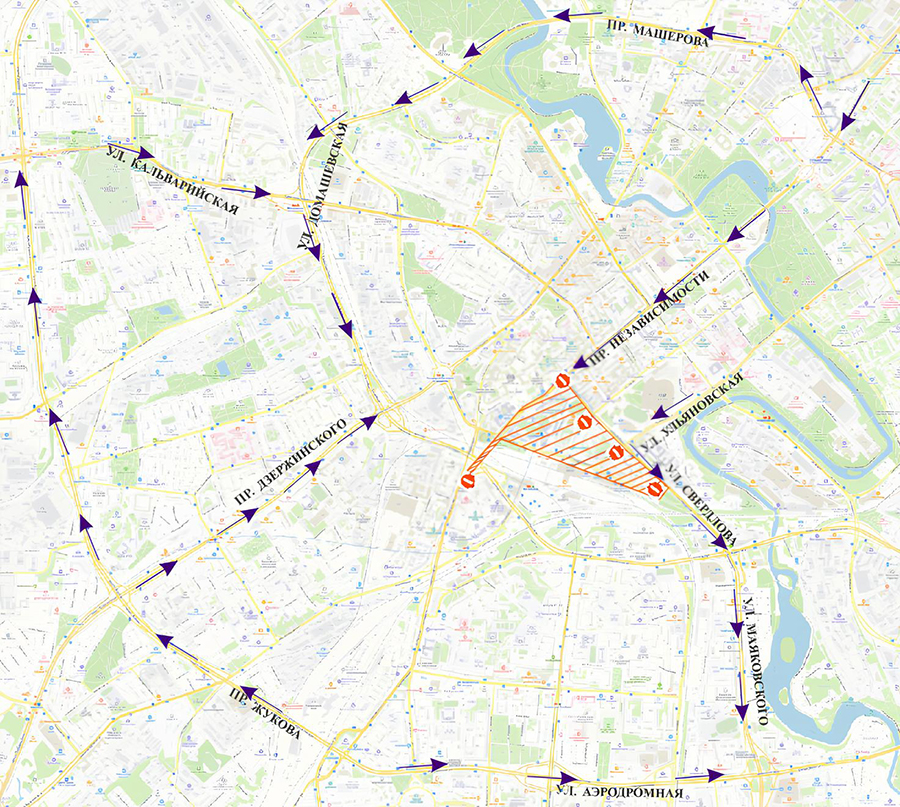 Движение по путепроводу между пр. Независимости и ул. Московской закрыли. Как будет ходить транспорт 6 zapadnyj most nov 1