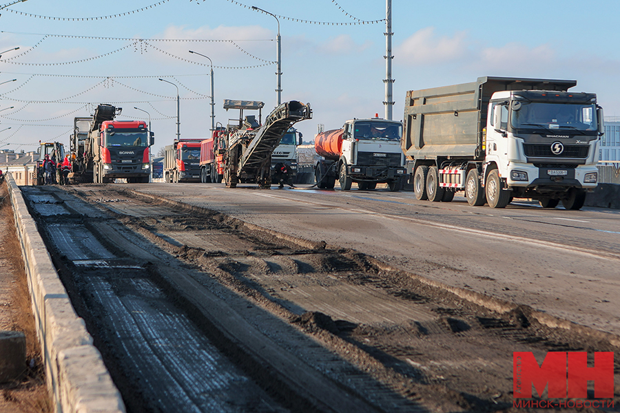 Движение по путепроводу между пр. Независимости и ул. Московской закрыли. Как будет ходить транспорт 3 2025 02 08 strojka remonta mosta nezavisimosti pozhoga 27 kopiya